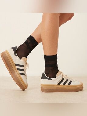 Adidas Gazelle Bold - Cream White/Core Black/ Sand Strata